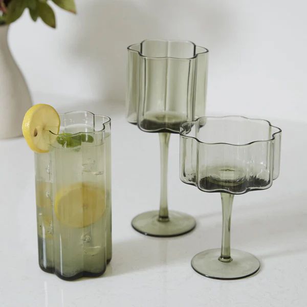 Floret Drinkware Set of 4 | Paynes Gray
