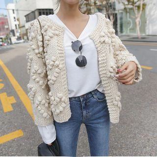 Open-Front Bobble Cardigan | YesStyle Global