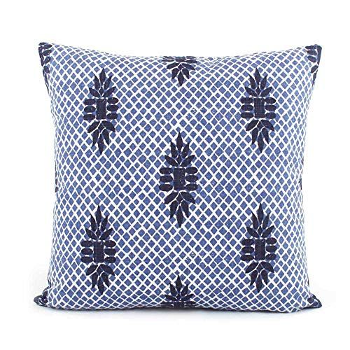 Flowershave357 Boca Indigo Blue Wedgewood Trellis Decorative Pillow Cover Throw Pillow Accent Pillow | Amazon (US)