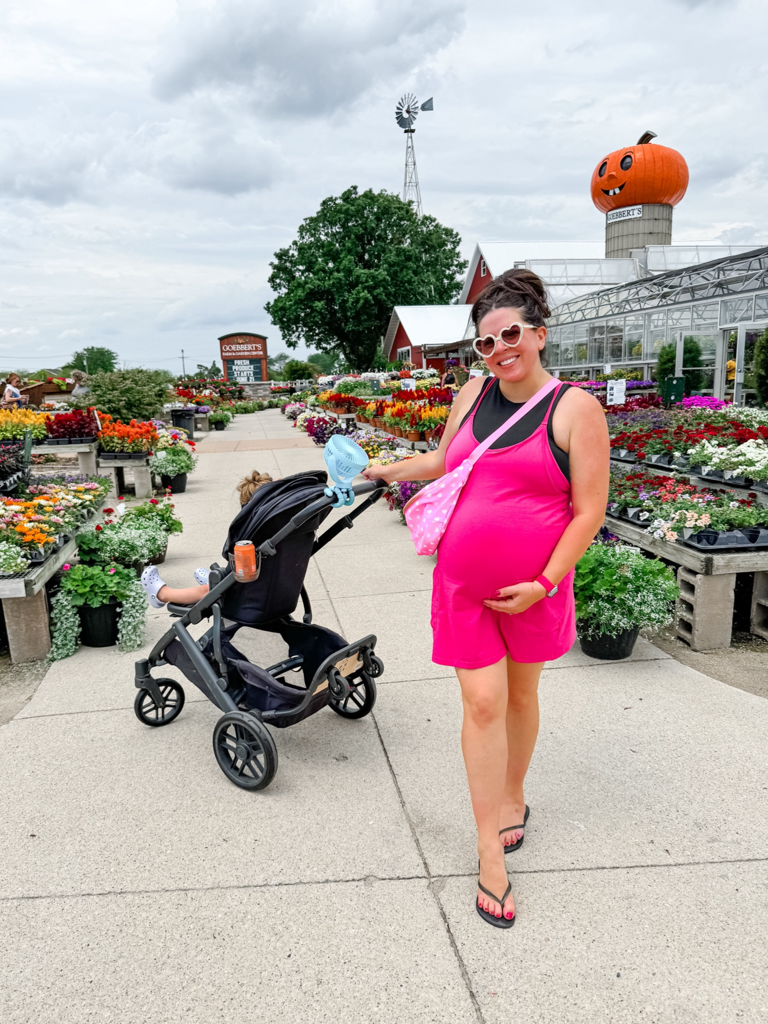 Summer Maternity Outfit 🩷 I grabbed this athletic mini dress in a XL to accommodate my bump & its perfect! It has built in shorts and it is super comfortable! 

#LTKBump #LTKActive #LTKKids