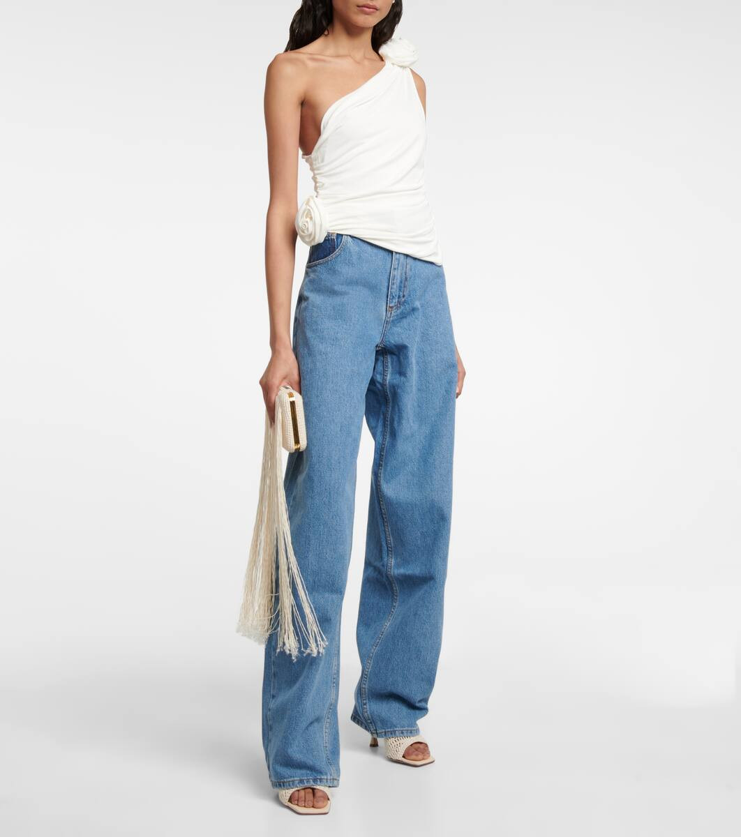 Floral appliquéd one-shoulder top | Mytheresa (INTL)