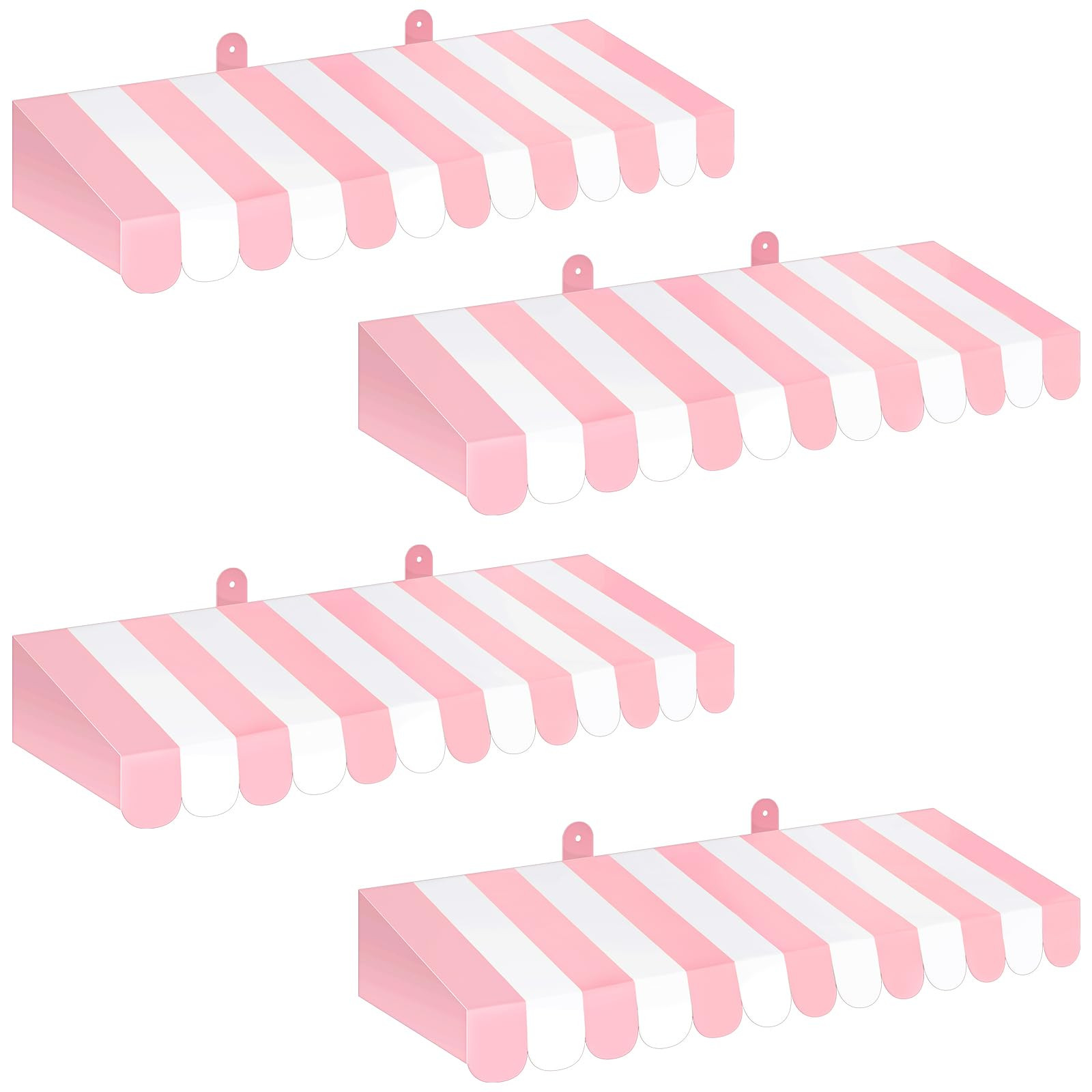 Boao 4 Pack Circus Awning Decoration 3D Stripe Cardboard Awning Carnival Wall Decor Circus Party ... | Amazon (US)
