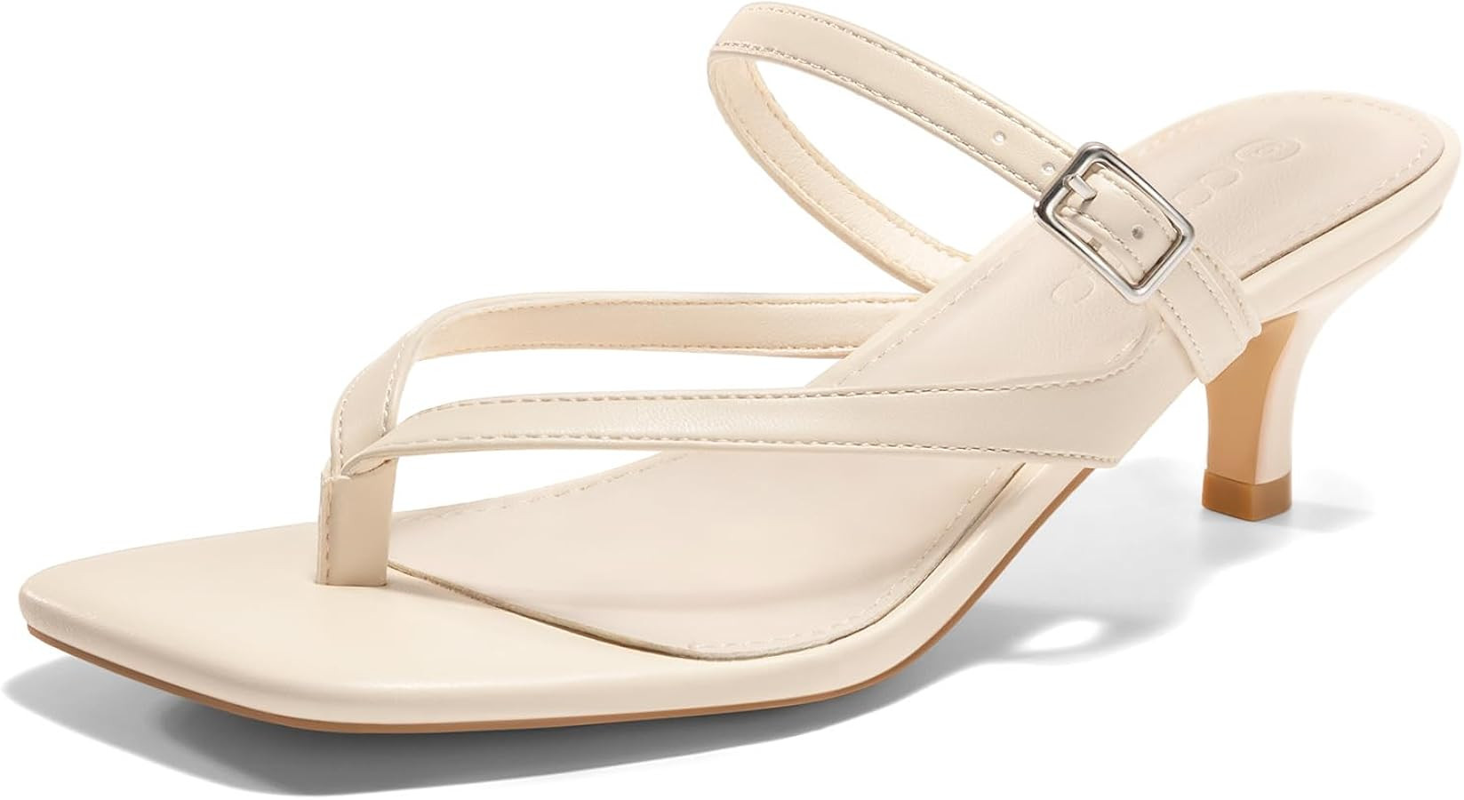 Coutgo Women's Square Open Toe Low Heel Sandals | Amazon (US)