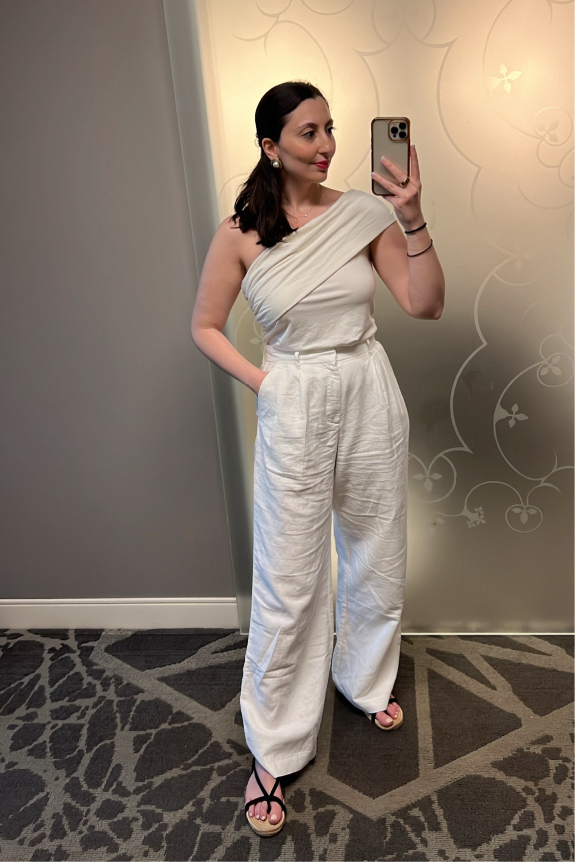 This Banana Republic off the shoulder white shirt pairs perfectly with these GAP white trousers. Ready for dinner! #bananarepublic #oneshouldertop #summeroutfits #vacationoutfits

#LTKSeasonal #LTKstyletip #LTKU