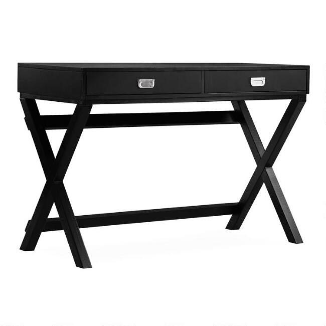 Wood Leah Campaign Desk with Drawers | World Market