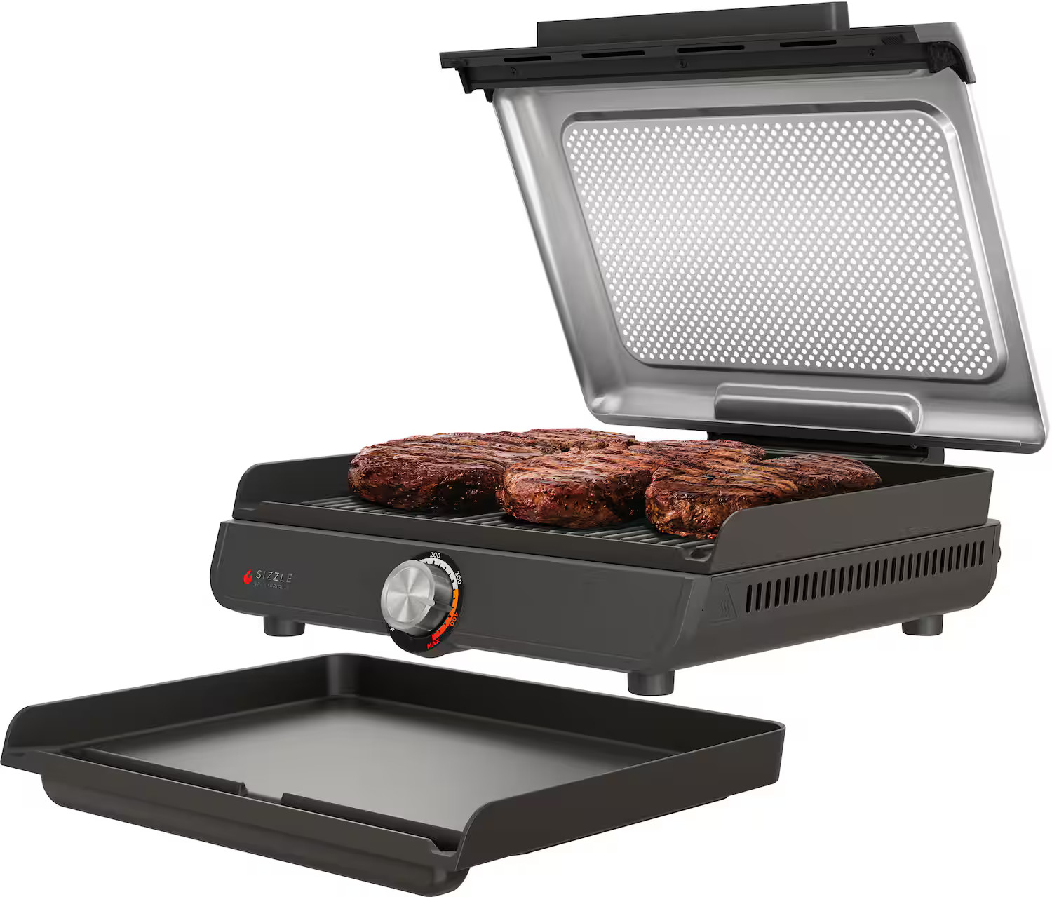 Ninja Sizzle Smokeless Countertop Indoor Grill & Griddle with Interchangeable Grill and Griddle P... | Best Buy U.S.