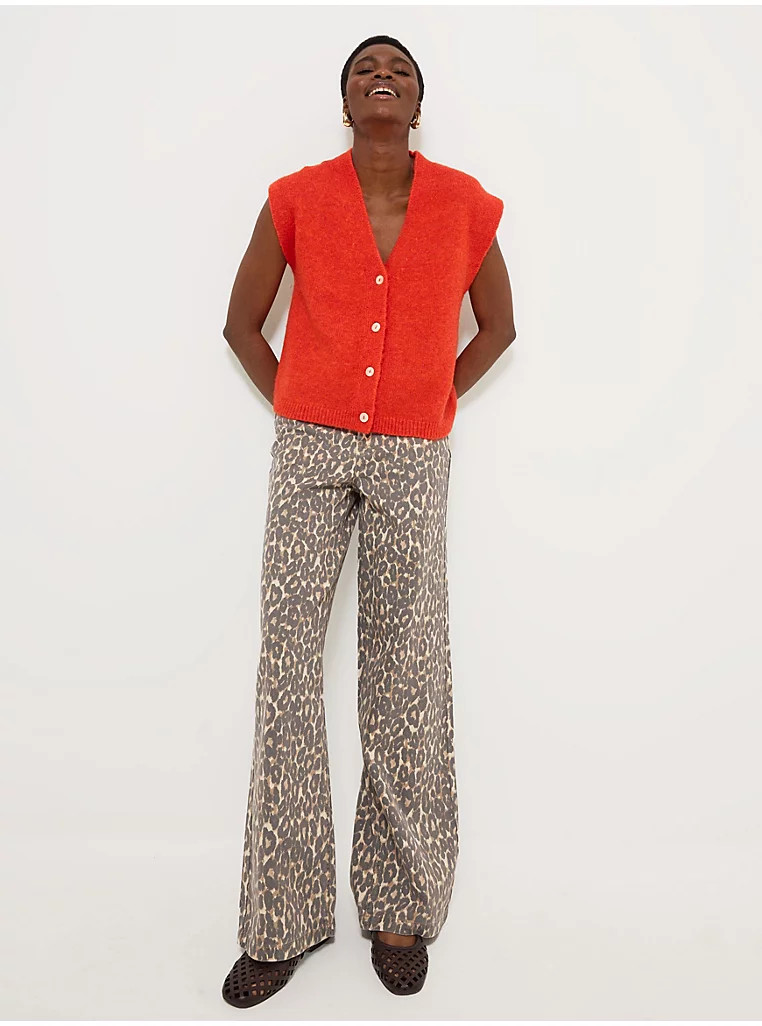 Orange V Neck Short Sleeve Knitted Cardigan | George at ASDA