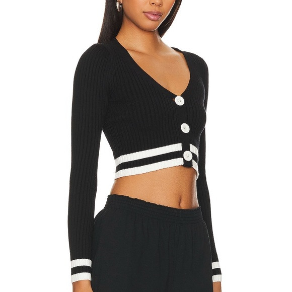 Superdown Nichole Cropped Sweater in White and Black | Poshmark