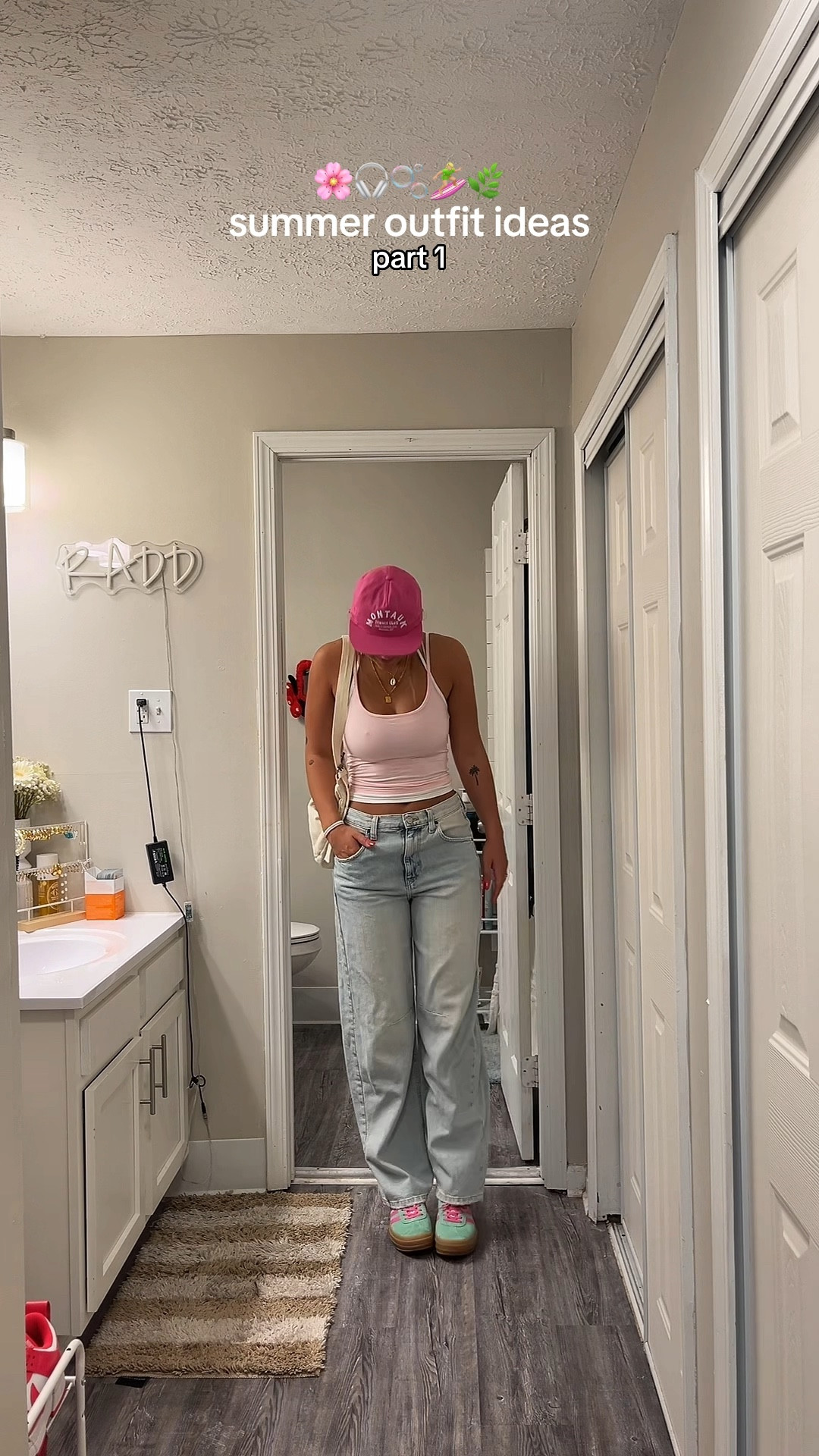 pink summer fit!!
   hat is coney island picnic 💗