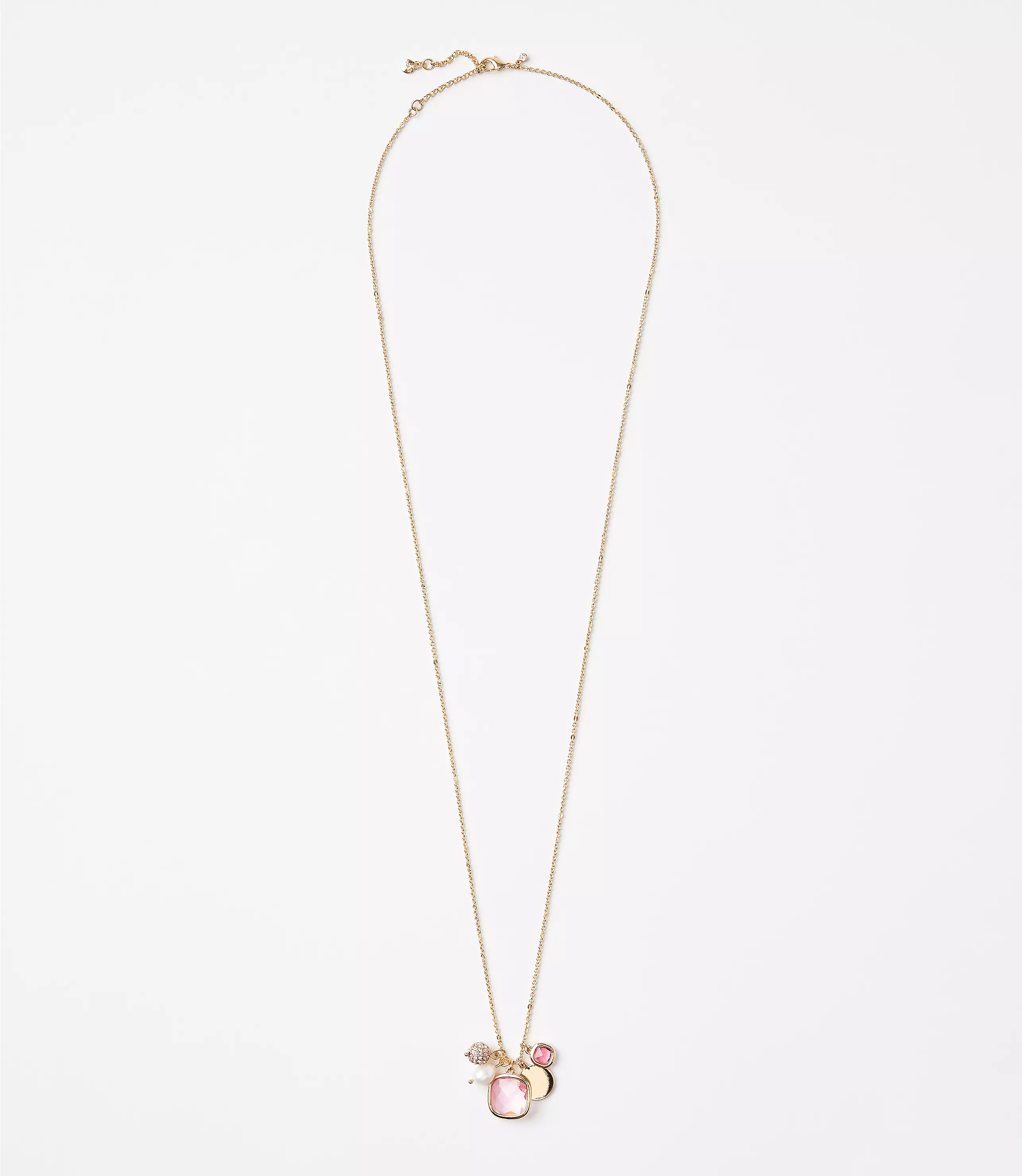 Pearlized Pave Cluster Pendant Necklace | LOFT