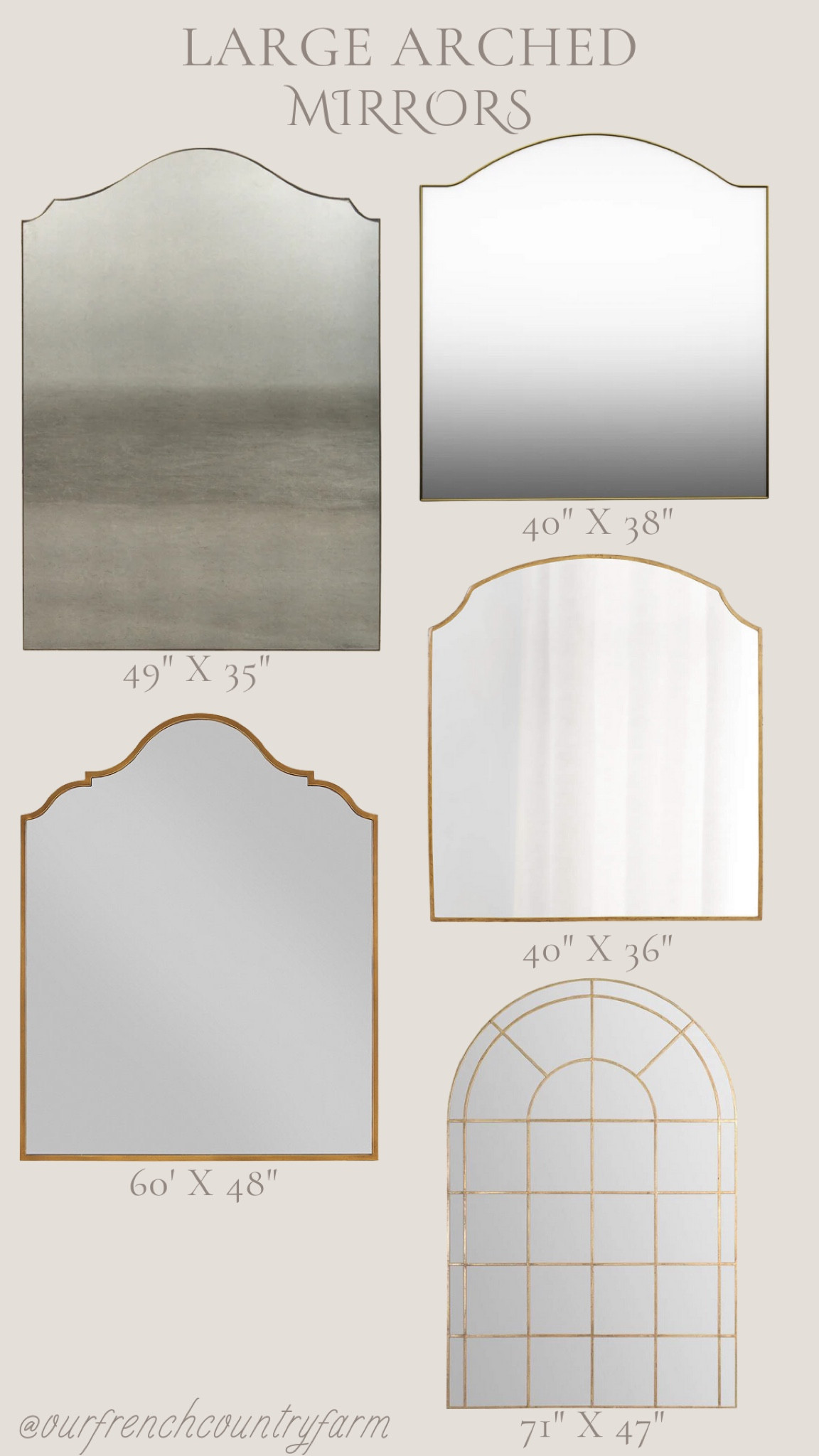 These are all in my cart for an arched mirror in my entry!  Still deciding which arched mirror to choose!  These are all large and so beautiful!

#LTKhome #LTKfamily
