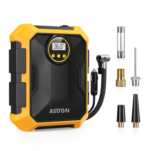 Tire Inflator 100 PSI, Car Tire Air Pump, Portable Air Compressor for Tires, Yellow, for Gift | Walmart (US)
