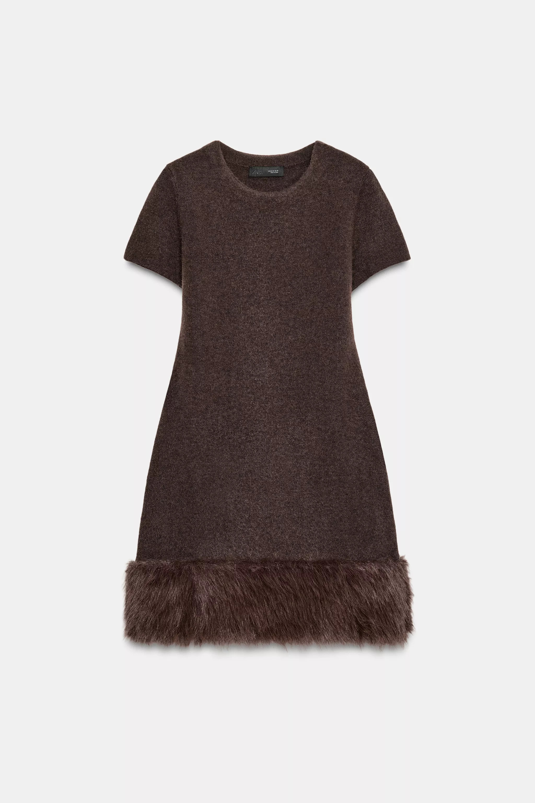 FAUX FUR KNIT DRESS | Zara Canada