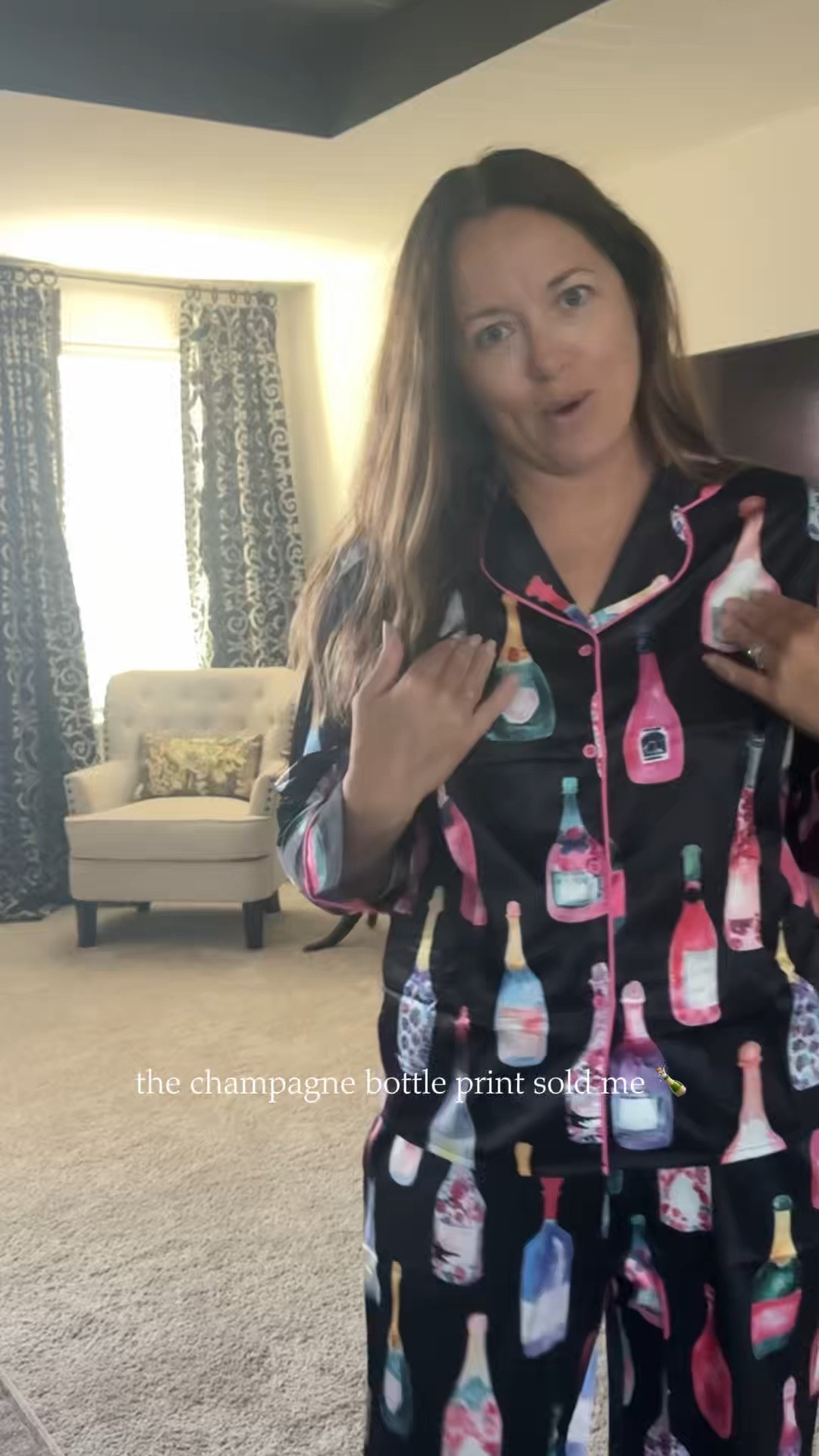 These champagne print pajamas were one of our favorite girls trip finds 🍾🖤💗

We all grabbed different colors so we could coordinate without fully matching, and they ended up being SO cute for lounging, getting ready, and late night snacks 😂

They’re super soft, lightweight, and actually flattering on. I sized down in mine for a more fitted look and loved how they fit.

Linked the pajamas and our trip favorites on my LTK ✨#LTKStyle #GirlsTrip #AmazonFashion #MatchingPajamas #AmazonFinds #TravelStyle #BacheloretteTrip #CozyStyle #AmazonFavorites #vacationoutfits

#LTKTravel #LTKMidsize #LTKWedding #LTKMothersDay