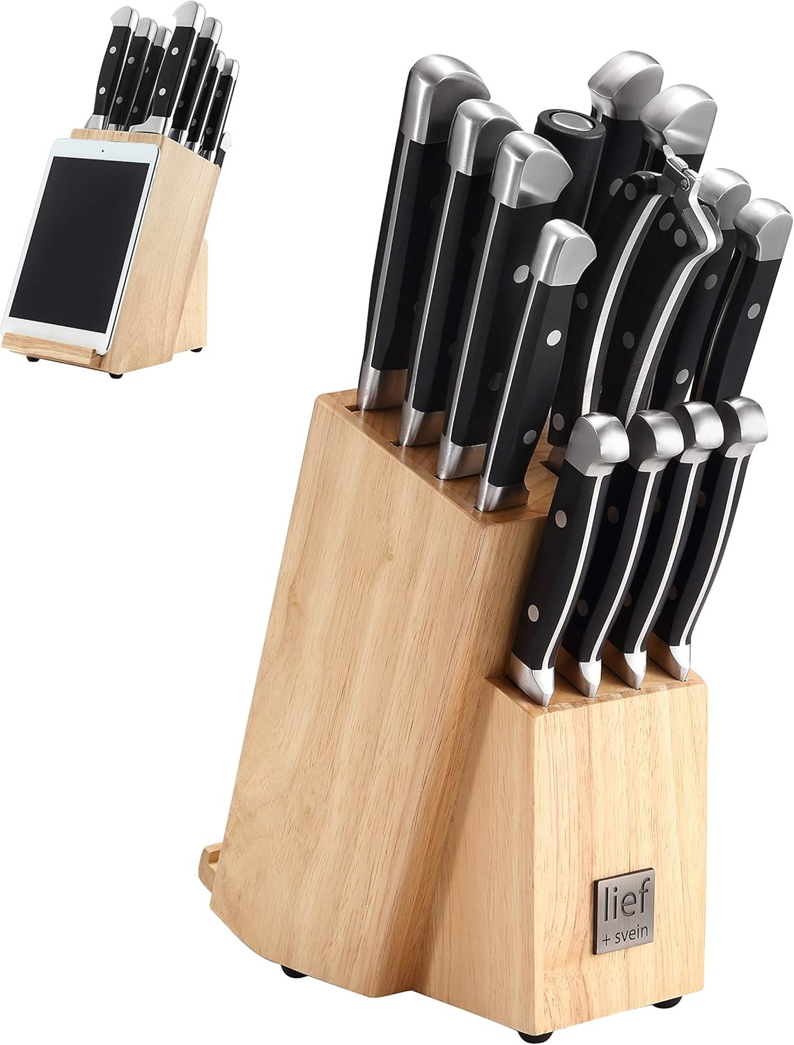 Lief + Svein German Steel Knife Block Set, 15-Piece Kitchen Knife Sets. German Stainless 1.4116 S... | Amazon (CA)