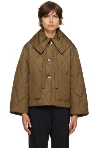 Brown Quilted Jacket | SSENSE