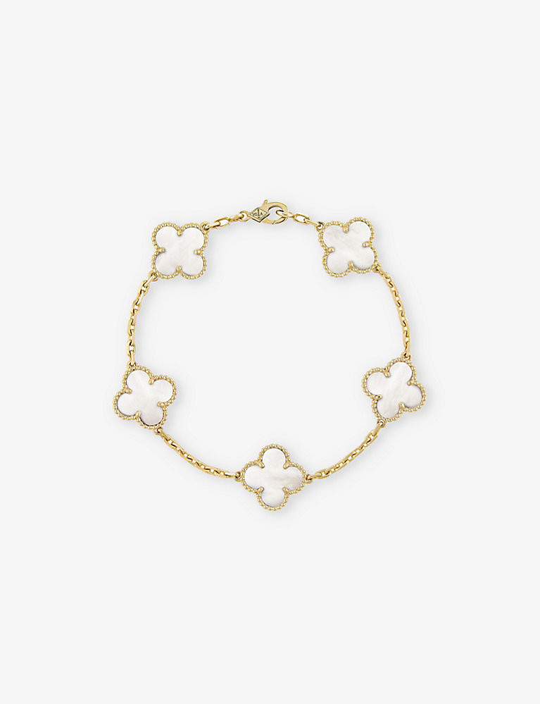 Vintage Alhambra gold and mother-of-pearl bracelet | Selfridges