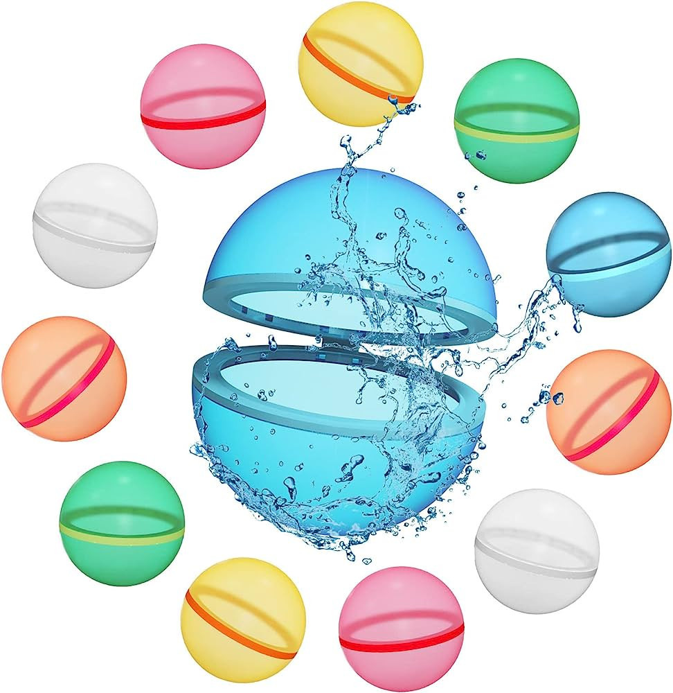 Reusable Water Balloons, Quick Fill Self Sealing, Magnetic Refillable Silicone Water Balloons for... | Amazon (US)