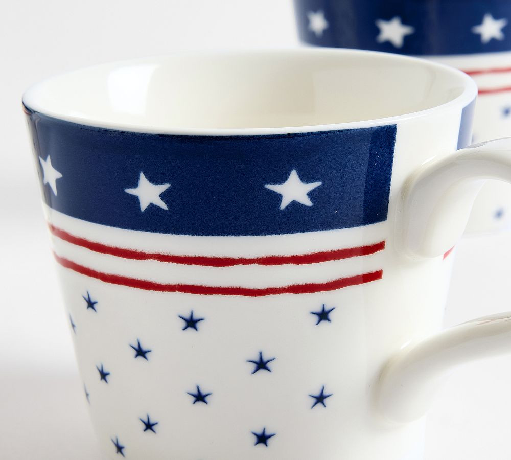 Americana Stars & Stripes Stoneware Mug | Pottery Barn (US)