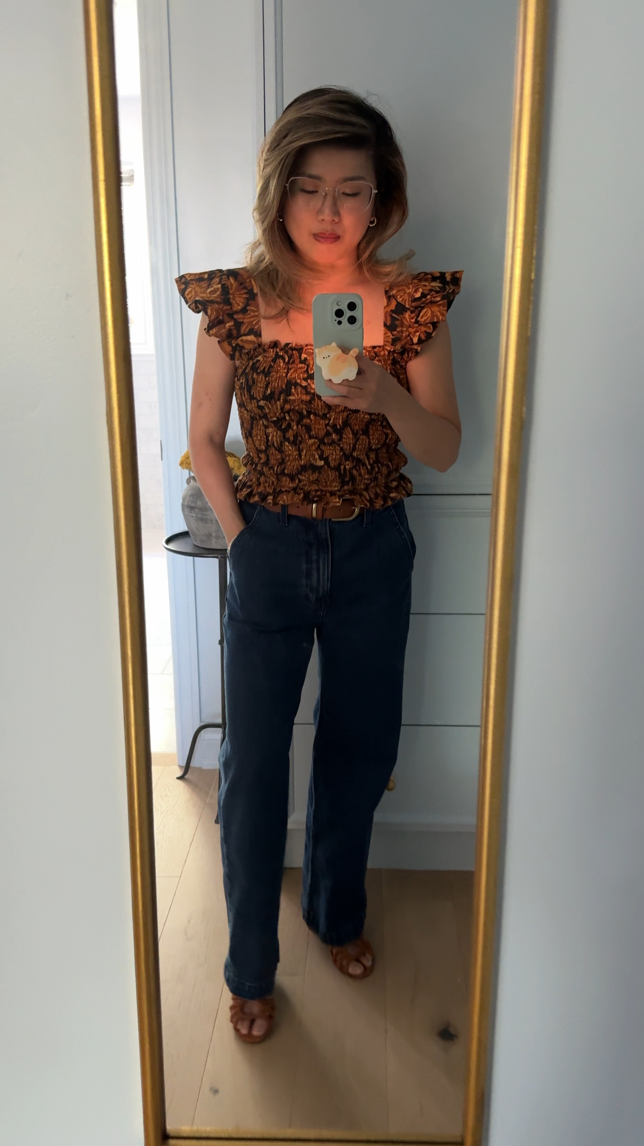 I love this outfit! Especially this top from Sezane. The ruffled straps are adjustable and the silhouette of this is so flattering. Plus the ruching means I don’t have to wear any bras underneath! 

I paired it with these dark jeans from Abercrombie- and if you didn’t know, Abercrombie extra short jeans are a really good fit on people my height. I’m 5’1 and for once, I don’t have to hem my jeans! 

I linked these super pretty and comfortable heels too! 

#LTKWorkwear #LTKVideo