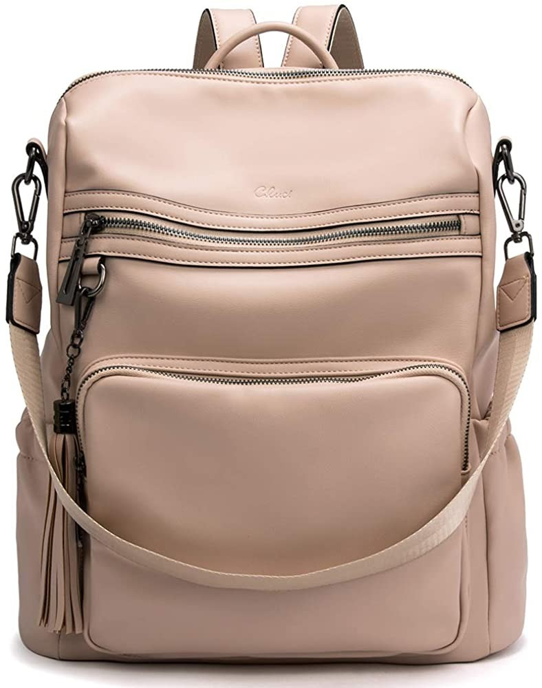 CLUCI Backpack Purse for Women Fashion Leather Designer Travel Large Ladies Shoulder Bags with Ta... | Amazon (US)