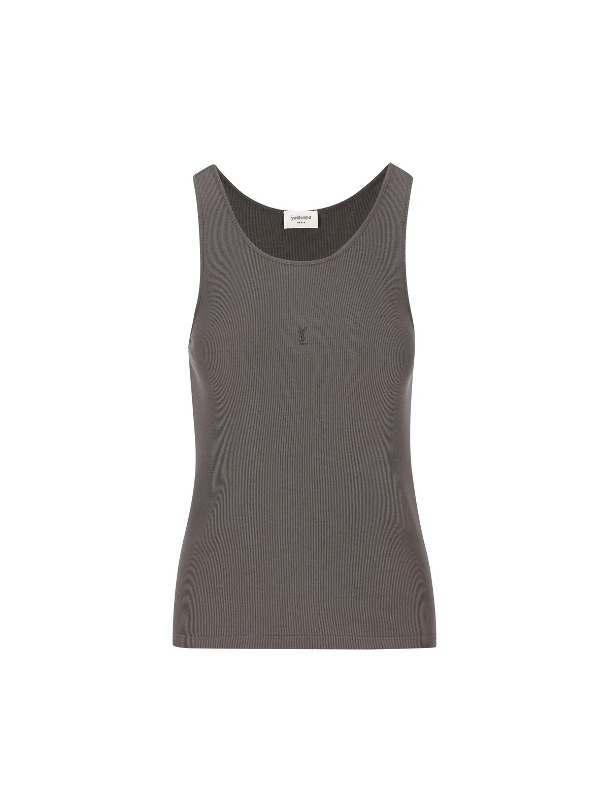 Saint Laurent Cassandre Ribbed Tank Top | Cettire Global