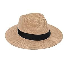 snailman Women Wide Brim Beach Hats Straw Panama Sun Hat UPF50+ | Amazon (US)