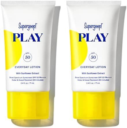 Supergoop! PLAY Everyday SPF 50 Lotion, 2.4 fl oz - 2 Pack - Reef-Safe, Broad Spectrum Sunscreen ... | Amazon (US)