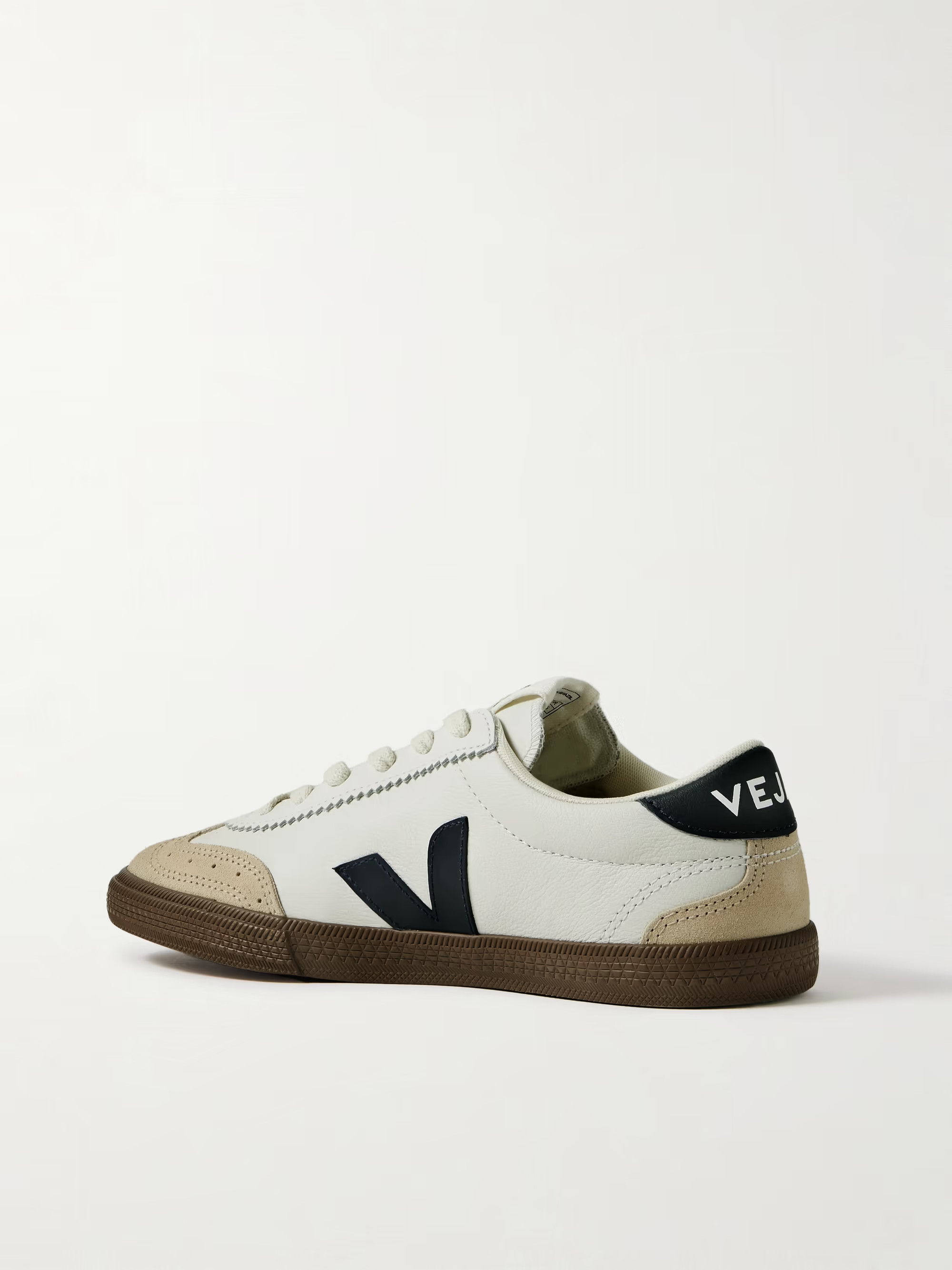 Volley suede-trimmed leather sneakers | NET-A-PORTER (US)