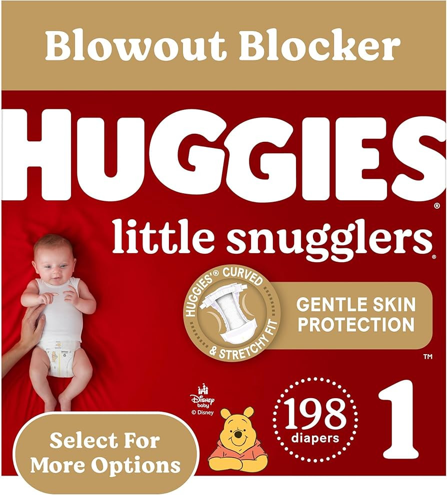 Huggies Size 1 Diapers, Little Snugglers Diapers, Size 1 (8-14 lbs), 198 Ct (6 packs of 33) | Amazon (US)
