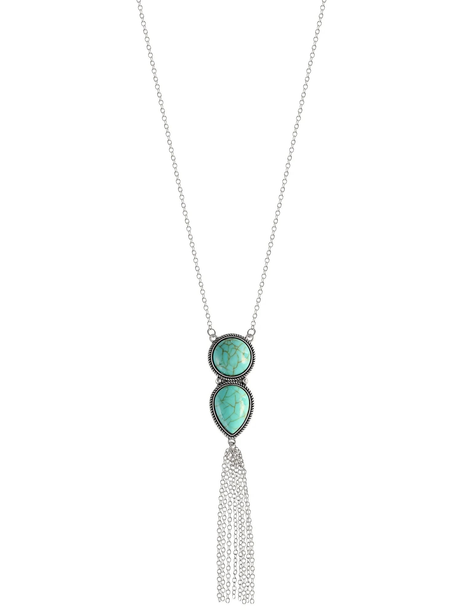 Jessica Simpson Women's Faux Turquoise Stone Y Necklace | Walmart (US)