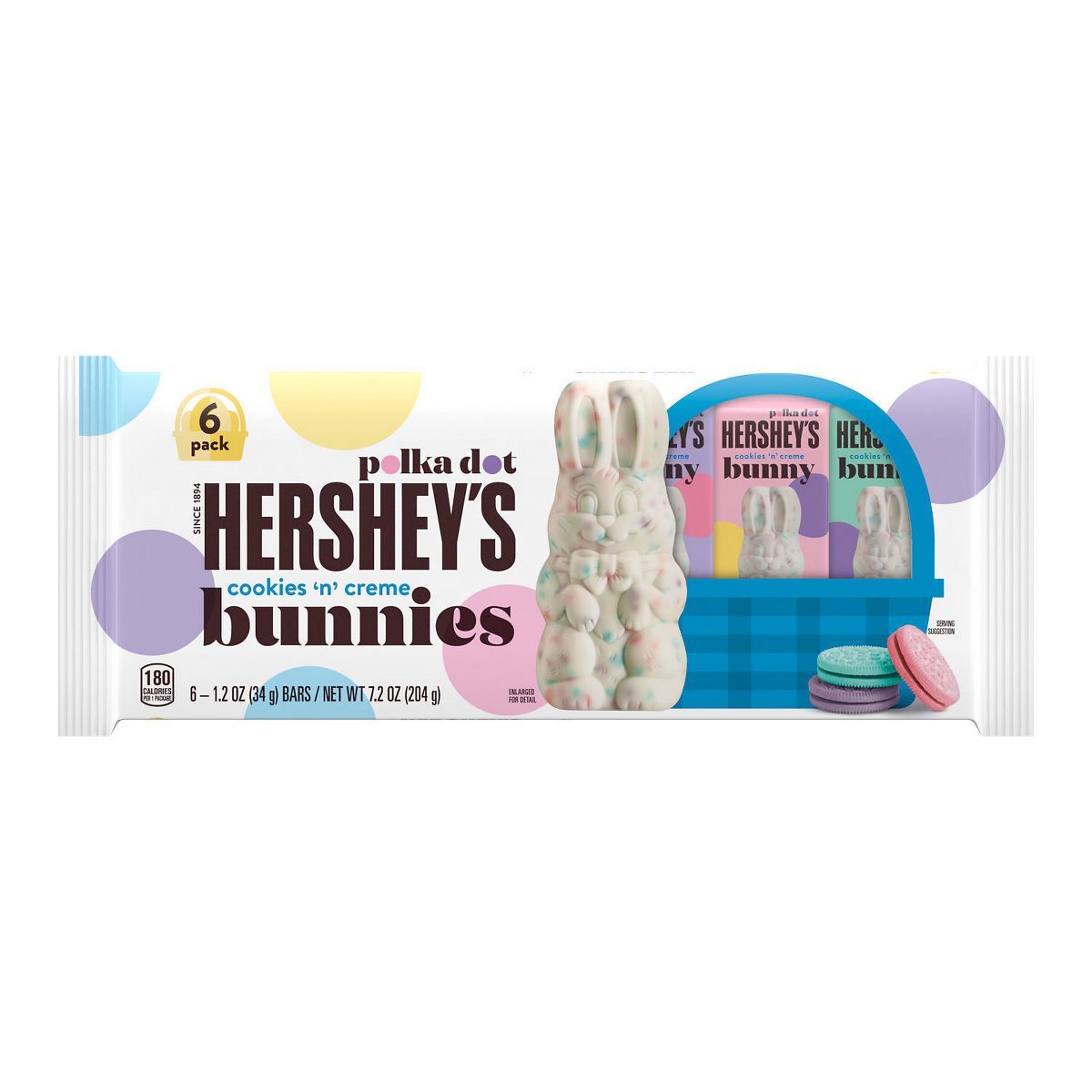 Hershey's Cookies'N'Crème Polka Dot Bunnies Easter Candy - 6ct/7.2oz | Target