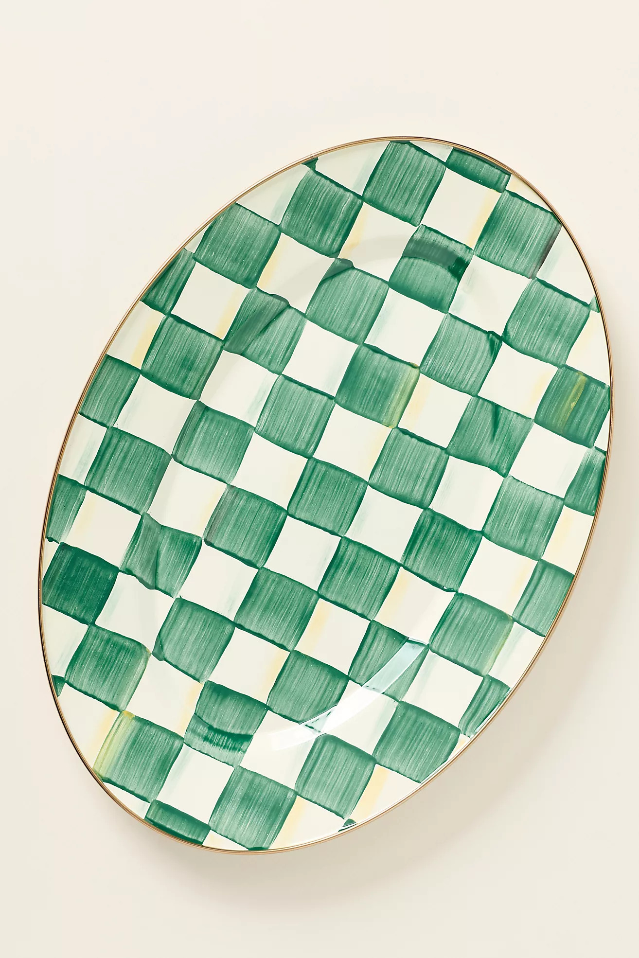 MacKenzie-Childs Check Small Oval Platter | Anthropologie (US)