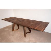 Walnut Extension Table, Custom Extendable Dining Table With 2 Leaves | Etsy (US)