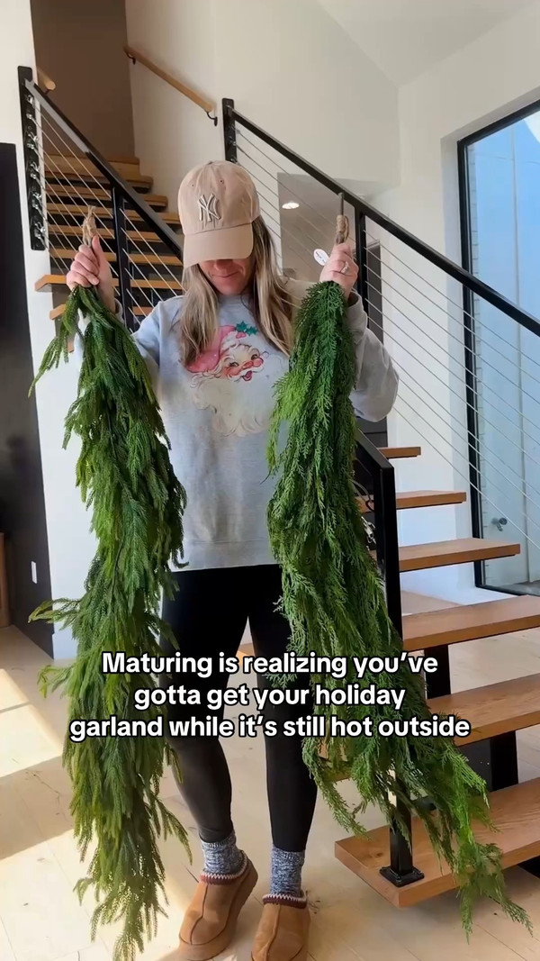 My go-to holiday staple I use this Darby Creek Christmas garland all over the…