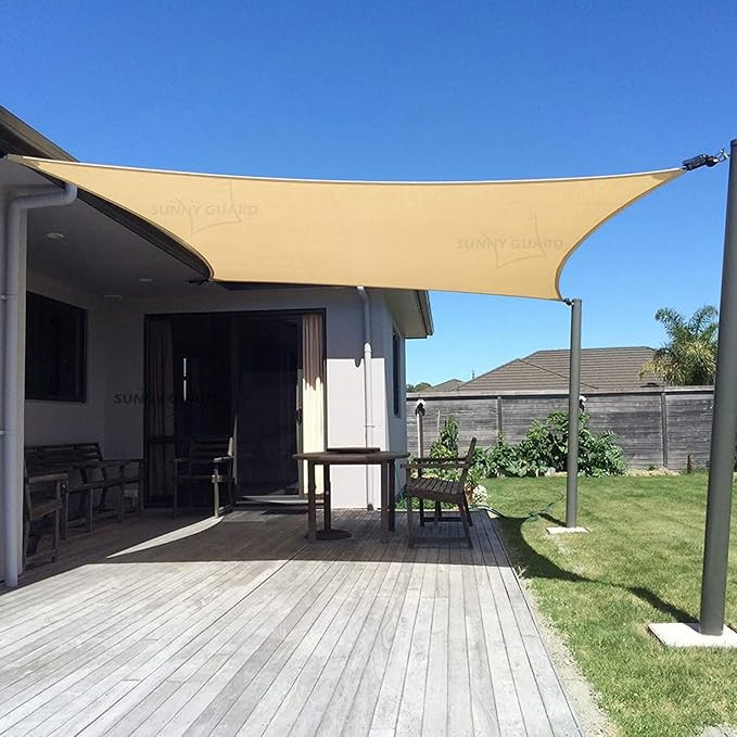SUNNY GUARD Sun Shade Sail 10' x 13' Rectangle Sand UV Block Sunshade for Backyard Yard Deck Pati... | Amazon (US)