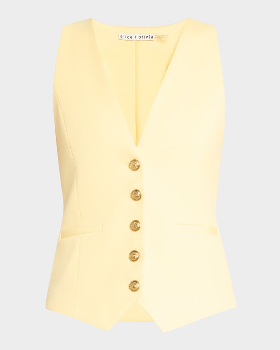 Alice + Olivia Mazie Deep V-Neck Slim Vest | Neiman Marcus