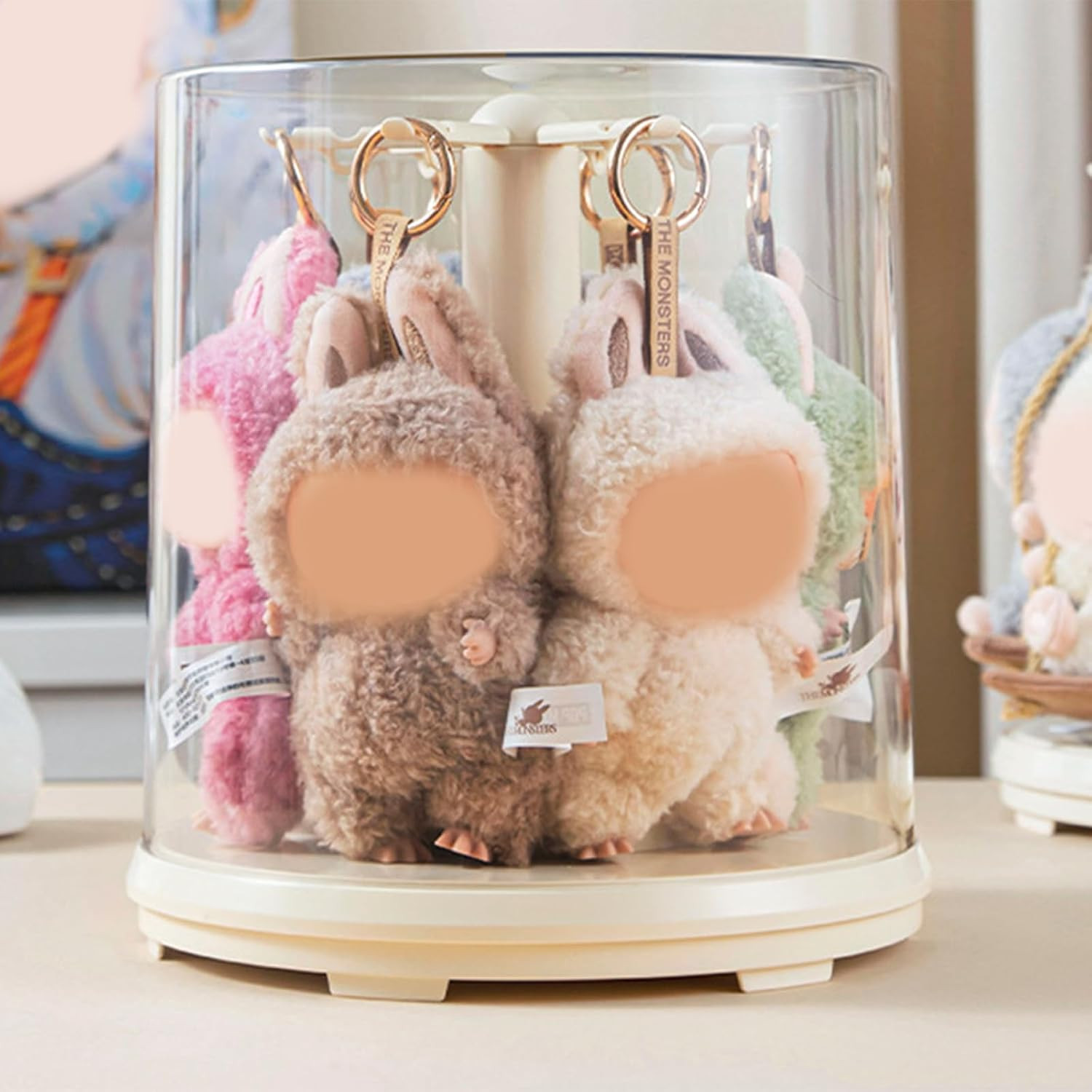 Rotating Display Case for Labubu Doll Keychains, Display Stand for Dolls, Storage case for Dolls,... | Amazon (US)