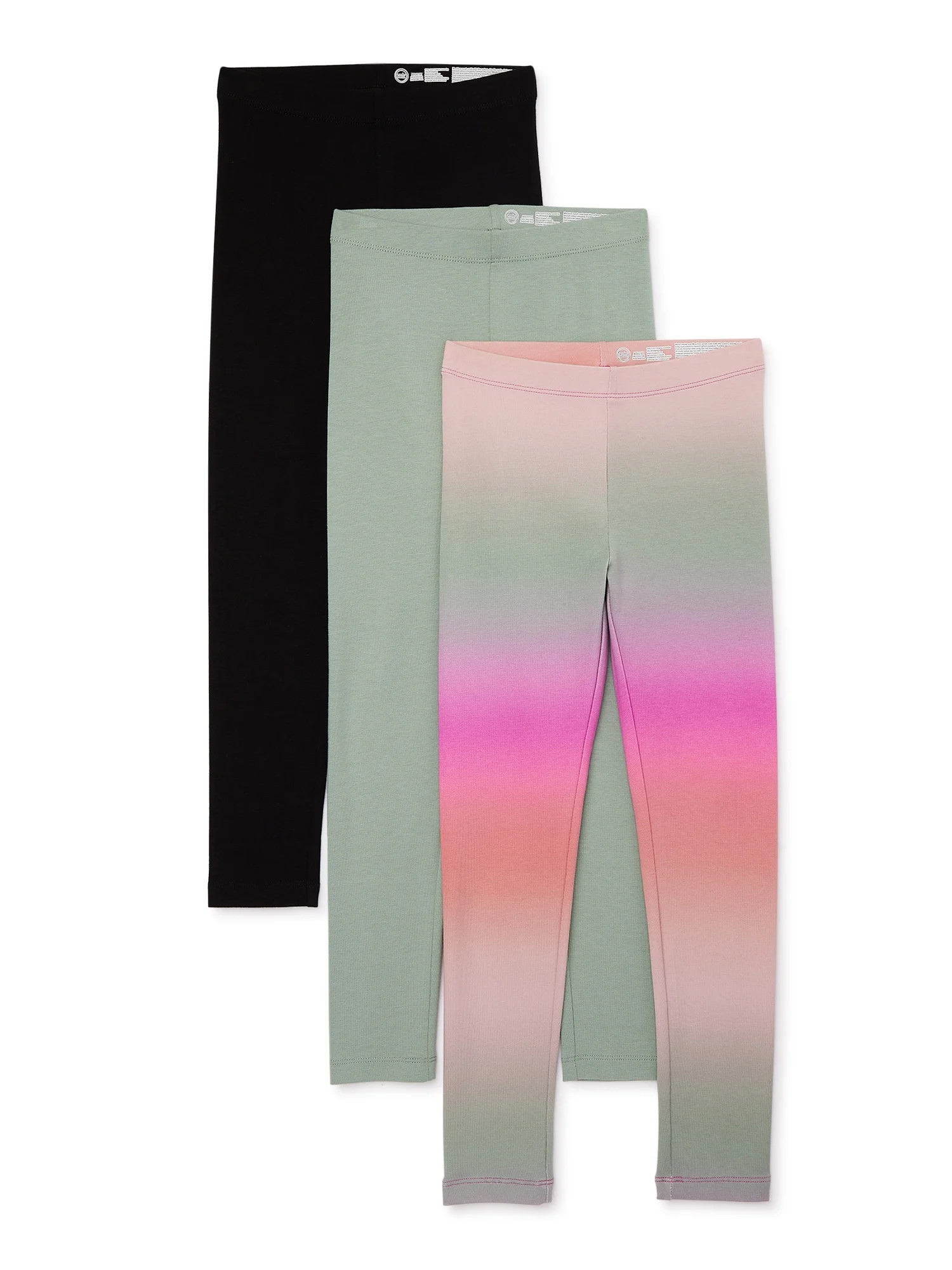 Wonder Nation Girls Kid Tough Leggings, 3-Pack, Sizes 4-18 & Plus - Walmart.com | Walmart (US)