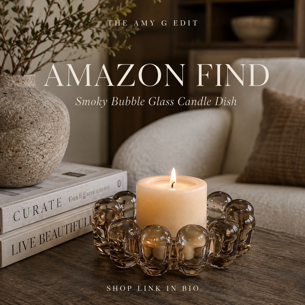 Literally one of my favorite decor items. This beautiful bubble glass candle holder. Looks so luxurious.

#LTKHome