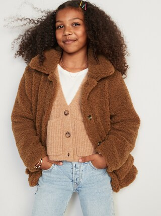 Cozy Sherpa Button-Front Jacket for Girls | Old Navy (US)