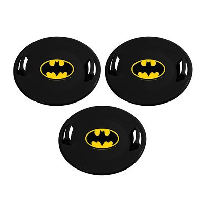 Slippery Racer Downhill Pro Heavy Duty Cold Weather Batman Adults and Kids Plastic Saucer Disc Snow Sled with Handles, Black (3 Pack) | Target