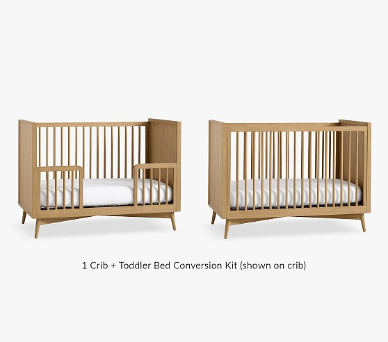 west elm x pbk Mid-Century Convertible Crib | Pottery Barn Kids