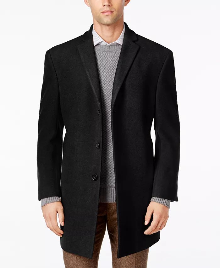 Calvin Klein Men's Prosper Wool-Blend X-Fit Overcoat & Reviews - Coats & Jackets - Men - Macy's | Macys (US)