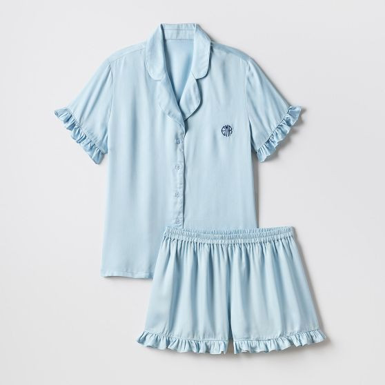 Ruffle Sateen Short Pajamas | Mark and Graham