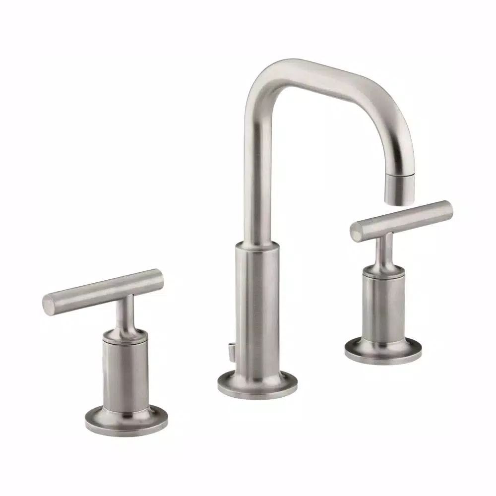 KOHLER Purist 8 in. Widespread 2-Handle Water-Saving Bathroom Faucet in Vibrant Brushed Nickel-K-... | The Home Depot