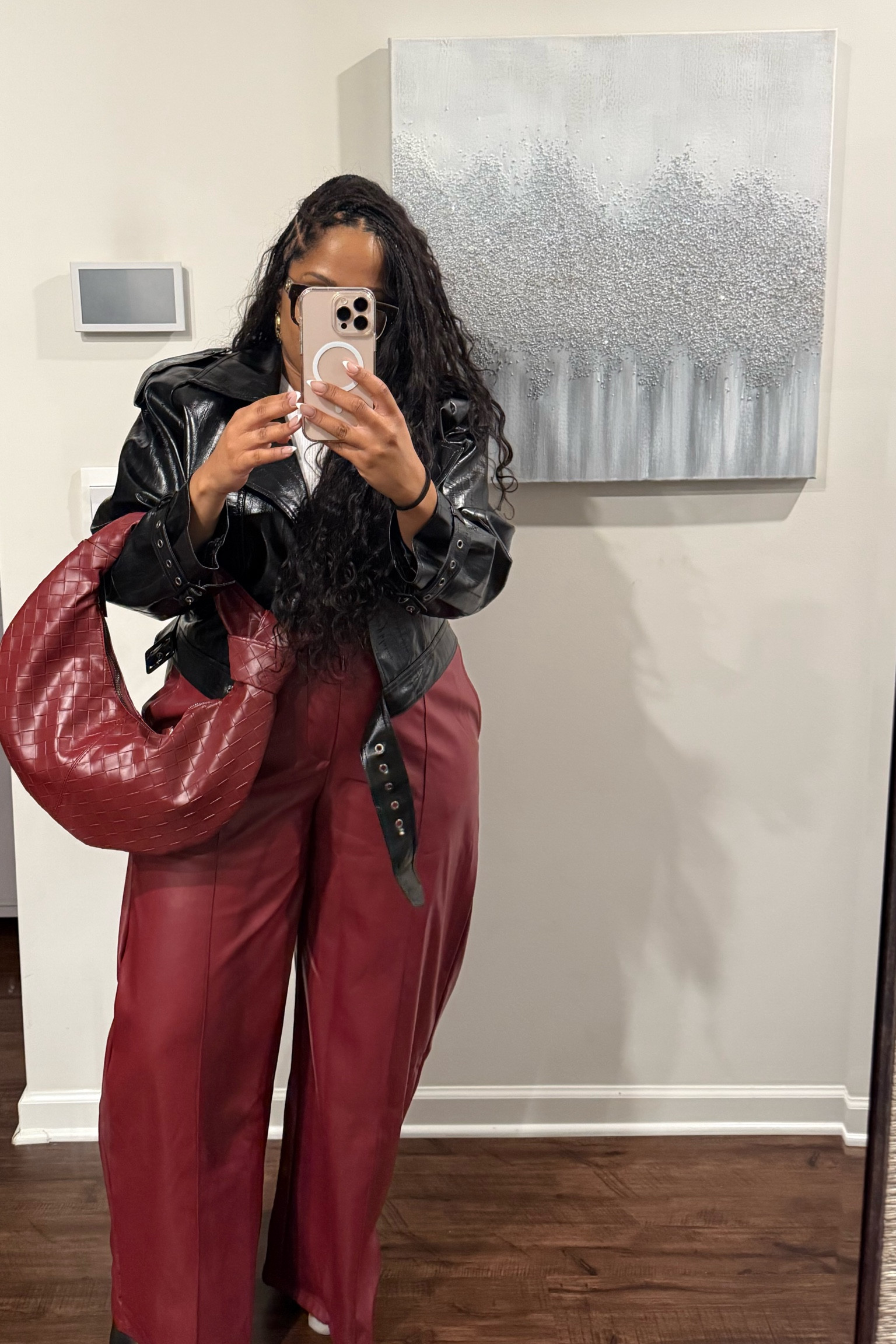 Pulling together fall outfits. Pants wearing a size 14(in plus) standard size pants also tagged. jacket wearing a Large could have snagged an XL in jacket for oversized fit. Recommend a black mock neck bodysuit. 

#LTKstyletip #LTKmidsize #LTKover40