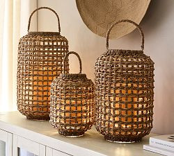 Conrad Woven Lantern - Natural | Pottery Barn (US)