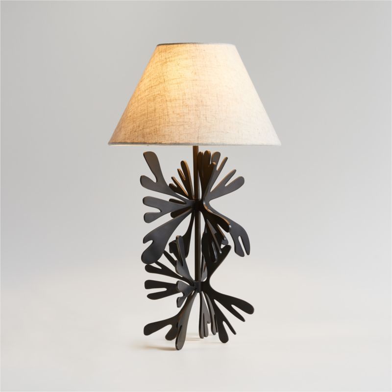 Large Heart Tipped Flora Table Lamp with Linen Shade by Lucia Eames | Crate & Barrel | Crate & Barrel