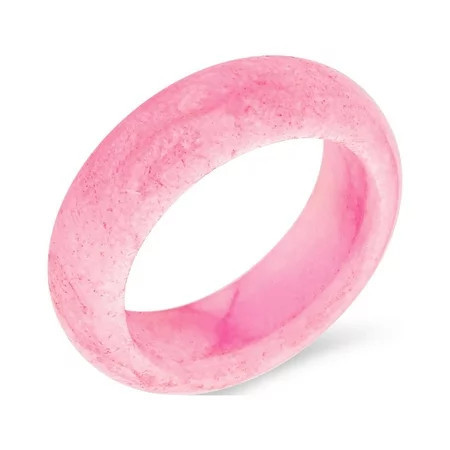 Bling Jewelry Womens Good Luck Energy Smooth Gemstone Stackable Dyed Pink Jade Band Ring | Walmart (US)
